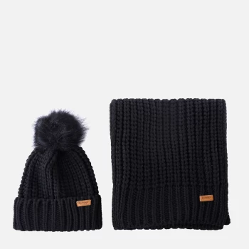 Barbour Womens Saltburn Beanie & Scarf Set - Black