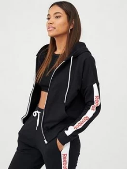 Reebok Training Essentials Linear Logo Full Zip - Black, Size S, Women