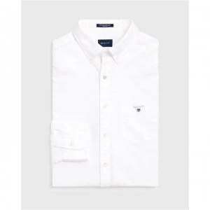 Gant Long Sleeve Oxford Shirt - White