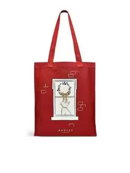 Radley Home Is Where The Dog Is Medium Open Top Tote - Crimson