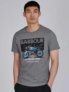 Barbour International Greenwood Graphic T-Shirt - Anthracite Marl, Size XL, Men