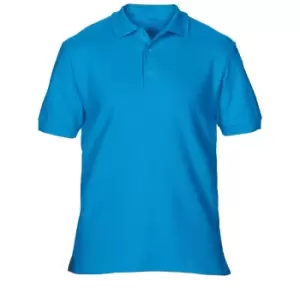 Gildan Mens Premium Cotton Sport Double Pique Polo Shirt (L) (Sapphire)