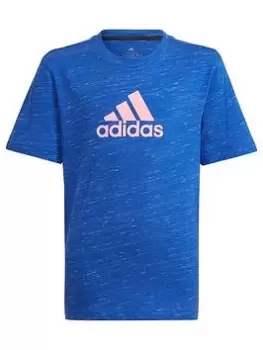 adidas Future Icons Junior Unisex Badge Of Sport Short Sleeve T-Shirt - Bright Blue, Bright Blue, Size 9-10 Years, Women