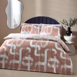 Tuba Abstract Cotton Rich Reversible Duvet Cover Set Plaster, Plaster / King