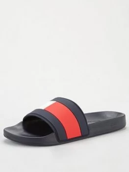 Tommy Hilfiger Flag Pool Slides - Navy, Size 7, Men