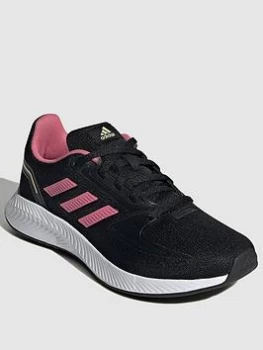 adidas Kids Unisex Runfalcon 2.0 Trainers - Black/Pink, Size 3