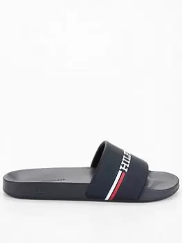 Tommy Hilfiger Corporate Flag Pool Slide - Navy, Size 44, Men