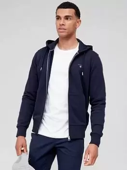 GANT Original Zip Thru Hoodie, Evening Blue, Size 3XL, Men