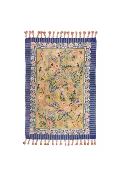 Rosa Floral Cotton Tasselled Rug