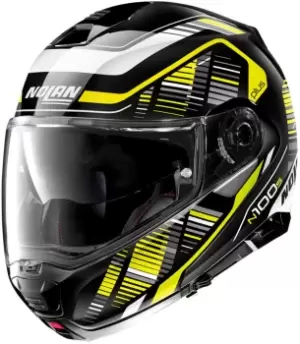 Nolan N100-5 Plus Starboard N-Com Helmet, black-white-yellow Size M black-white-yellow, Size M