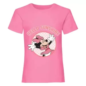 Disney Girls Hello Sunshine Minnie Mouse T-Shirt (3-4 Years) (Pink)