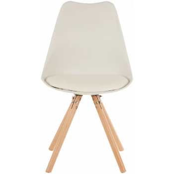 Premier Housewares - Stockholm White Chair with Dark Brown Legs