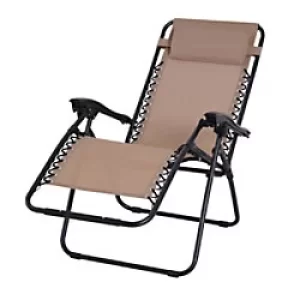 Outsunny Zero Gravity Chair 84B-227CW Steel, Texteline Beige