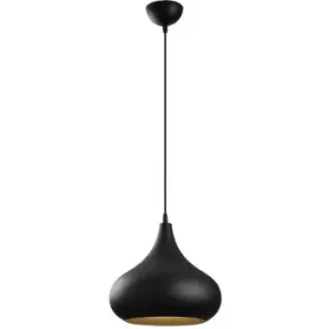 Cristal Model 22 Deco Black Dome Pendant Lamp Golden Interior