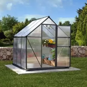 Palram - Canopia Mythos 6X6 Polycarbonate Apex Greenhouse Grey