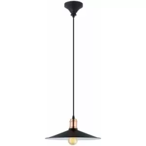 Hanging Ceiling Pendant Light Black & Copper Sleek Shade 1 x 60W E27 Bulb