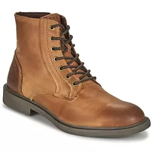 Jack Jones JFW KARL LEATHER BOOT mens Mid Boots in Brown,11.5