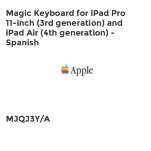 Magic Keyboard for iPad Pro 11" (3rd generation) and iPad Air (4th generation) - Spanish
