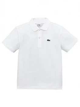 Lacoste Sports Boys Short Sleeve Polo Shirt - White, Size 4 Years