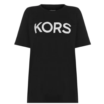 Michael Kors Stud Crew Neck t Shirt - Black/Silver