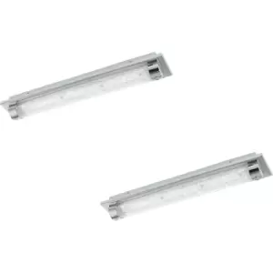 2 PACK Wall Flush Ceiling Light Colour Chrome Shade Clear Plastic Crystal LED