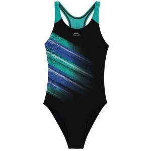 Slazenger Sportback Swimsuit Junior Girls - Black/Blue