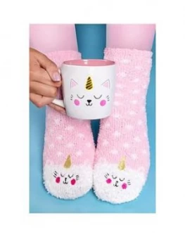 Kittycorn Socks And Mug Set