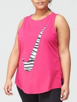 Nike Curve Training Dry Icon Clash Tank - Pink, Size 26-28=3X, Women