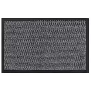 JVL Heavy Duty Commodore Backed Barrier Door Floor Mat Grey/Black 80 x 120 cm