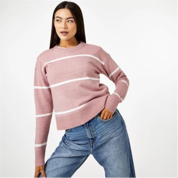 Jack Wills Stripe Crew Neck Jumper - Pink