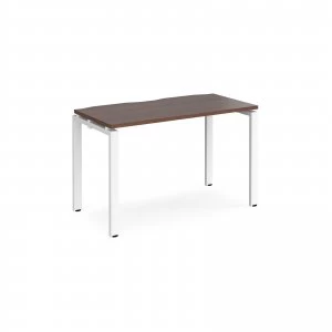 Adapt II Single Desk 1200mm x 600mm - White Frame Walnut top