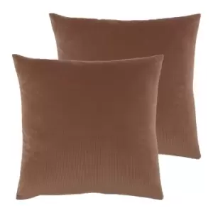 Furn. Aurora Twin Pack Polyester Filled Cushions Rock Rose