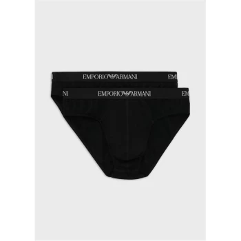 Emporio Armani 2 Pack Slip Briefs Soft Black Size L Men