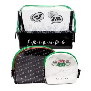 Friends Cosmetic Case Set (Pack of 3) (One Size) (Black/White/Green)