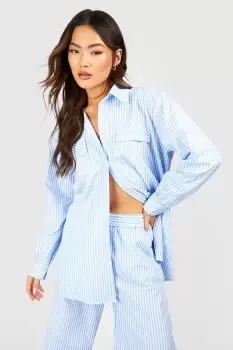 Poplin Contrast Stripe Relaxed Fit Shirt