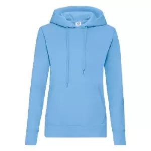 Fruit Of The Loom Ladies Lady Fit Hooded Sweatshirt / Hoodie (XS) (Sky Blue)