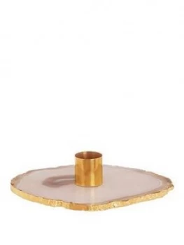 Premier Housewares Agata Grey / Gold Candle Holder