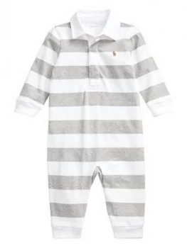 Ralph Lauren Baby Boys Stripe Polo All In One - Grey