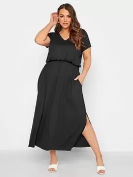 Yours London V-Neck Pocket Dress - Black, Size 16, Women