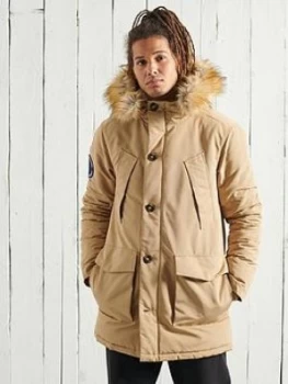 Superdry Everest Parka Coat, Beige, Size 3XL, Men