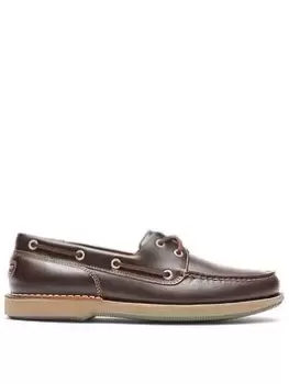 Rockport Ports Of Call Boat Shoe, Dark Brown, Size 8, Men