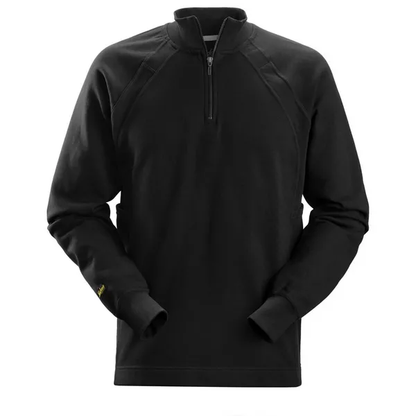 Snickers 2813 Mens 1/2 Zip Sweatshirt Black with MultiPockets 28130400008 Colour: Black