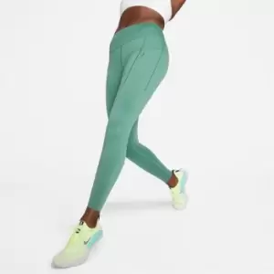 Nike Dri-FIT Go Womens Firm-Support Mid-Rise Leggings with Pockets - Green