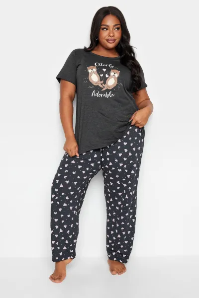 Printed 'Otterly Adorable' Pyjama Set