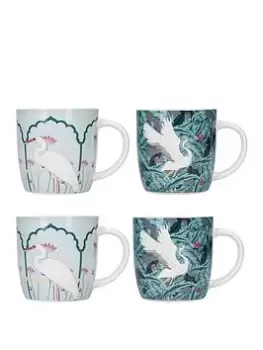 Kitchencraft Exotic Crane Set Of 4 Barrel Mugs