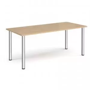 Rectangular chrome radial leg meeting table 1800mm x 800mm - kendal