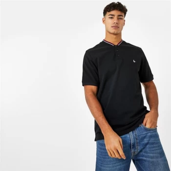 Jack Wills Grandad Collar Polo - Black