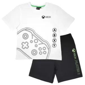 Xbox Boys Controller Short Pyjama Set (5-6 Years) (White/Black)