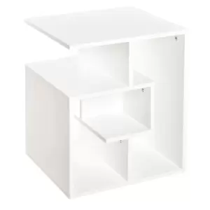 Homcom 3 Tier Side End Table Open Compartment Shelves White