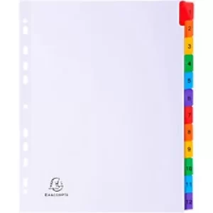 Exacompta Indices Dividers A4+, 12 Part 1-12, White, Pack of 5